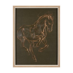 Horse III Olive by Mercana Studio a Hand Embellished Textured Framed Art Print