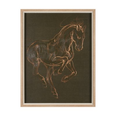 15195 - Horse III Olive by Mercana Studio a Hand Embellished Textured Framed Art Print