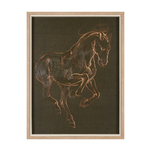 15195 - Horse III Olive by Mercana Studio a Hand Embellished Textured Framed Art Print