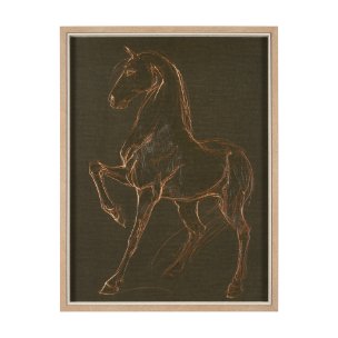 Horse IV Olive by Mercana Studio a Hand Embellished Textured Framed Art Print
