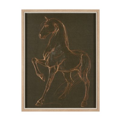 15196 - Horse IV Olive by Mercana Studio a Hand Embellished Textured Framed Art Print