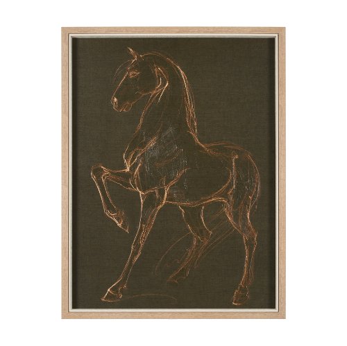 15196 - Horse IV Olive by Mercana Studio a Hand Embellished Textured Framed Art Print
