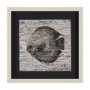 15198 - Wood Grain Fish II by Mercana Studio a Hand Embellished Textured Framed Art Print Matted under Glass
