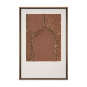 Terracotta Arches I by Studio M a handmade Original Framed 3D Textured Artwork under Glass