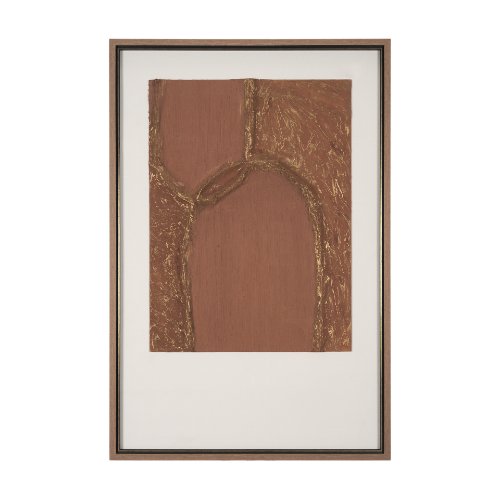 15201 - Terracotta Arches I by Studio M a handmade Original Framed 3D Textured Artwork under Glass