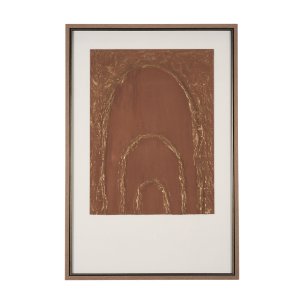 Terracotta Arches II by Studio M a handmade Original Framed 3D Textured Artwork under Glass