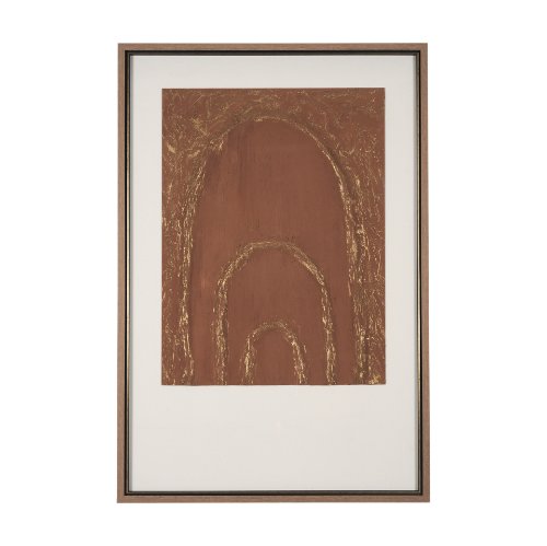 15202 - Terracotta Arches II by Studio M a handmade Original Framed 3D Textured Artwork under Glass