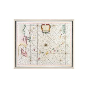 The Caribbean Islands, 1715-1750 by Mercana Studio a Hand Embellished Textured Framed Art Print