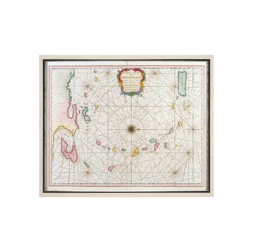 15175 - The Caribbean Islands, 1715-1750 by Mercana Studio a Hand Embellished Textured Framed Art Print