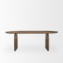 70559-AB - Isla Oval Dining Table w/Dark Brown Wood Top & Arched Legs