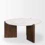 70561-AB - Rumer Dark Brown Wood w/ White Marble Coffee Table