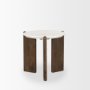 70562 - Rumer Dark Brown Wood w/ White Marble Side Table