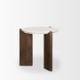 70562 - Rumer Dark Brown Wood w/ White Marble Side Table