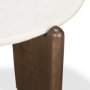 70562 - Rumer Dark Brown Wood w/ White Marble Side Table