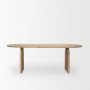 70560-AB - Isla Oval Dining Table w/Light Brown Wood Top & Arched Legs