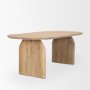 70560-AB - Isla Oval Dining Table w/Light Brown Wood Top & Arched Legs