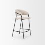 70245 - Carolyn Counter Stool w/ Oatmeal Fabric & Matte Black Metal 