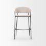 70246 - Carolyn Bar Stool w/ Oatmeal Fabric & Matte Black Metal 