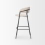 70246 - Carolyn Bar Stool w/ Oatmeal Fabric & Matte Black Metal 