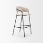 70246 - Carolyn Bar Stool w/ Oatmeal Fabric & Matte Black Metal 