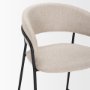 70246 - Carolyn Bar Stool w/ Oatmeal Fabric & Matte Black Metal 
