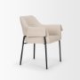 70248 - Brently Dining Chair w/ Oatmeal Fabric & Matte Black Metal Legs
