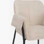 70248 - Brently Dining Chair w/ Oatmeal Fabric & Matte Black Metal Legs
