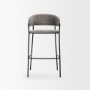 70464 - Carolyn Bar Stool w/ Gray Fabric & Matte Black Metal 