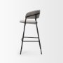 70464 - Carolyn Bar Stool w/ Gray Fabric & Matte Black Metal 
