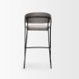 70464 - Carolyn Bar Stool w/ Gray Fabric & Matte Black Metal 