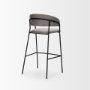 70464 - Carolyn Bar Stool w/ Gray Fabric & Matte Black Metal 