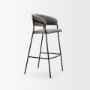 70464 - Carolyn Bar Stool w/ Gray Fabric & Matte Black Metal 