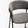 70464 - Carolyn Bar Stool w/ Gray Fabric & Matte Black Metal 