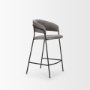 70463 - Carolyn Counter Stool w/ Gray Fabric & Matte Black Metal 