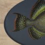15159 - Pseudobalistes Fuscus by Mercana Studio Hand Embellished Textured Framed Art Print Matted under Glas