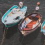 15174 - Neatly Moored by Mercana Studio a Hand Embellished Textured Framed Photo Art Print Matted under Glas
