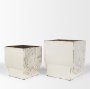 70547 - Medina Off White w/ Gold Antiquing Metal Planters (Set of 2)