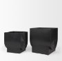 70548 - Medina Antiqued Black Metal Planters  (Set of 2)