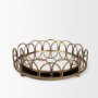 70549 - Lenore Round Metal/Mirror Tray Gold (Set of 2)