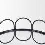 70550 - Lenore Round Metal/Mirror Tray Black (Set of 2)