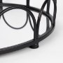 70550 - Lenore Round Metal/Mirror Tray Black (Set of 2)