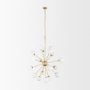 70441 - Barbara Brushed Gold Metal w/ Frosted Glass Globes  18-Light Chandelier