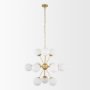 70442 - Barbara Brushed Gold Metal w/ Frosted Glass Globes 11-Light Chandelier