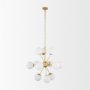 70442 - Barbara Brushed Gold Metal w/ Frosted Glass Globes 11-Light Chandelier