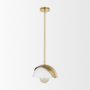 70467 - Cybill Brushed Brass w/ White Metal Shade 1-Light Wall Pendant