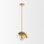70467 - Cybill Brushed Brass w/ White Metal Shade 1-Light Wall Pendant