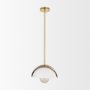 70467 - Cybill Brushed Brass w/ White Metal Shade 1-Light Wall Pendant