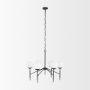 70453 - Edie Matte Black Metal w/ Frosted Glass Globes 6-Light Chandelier