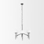 70453 - Edie Matte Black Metal w/ Frosted Glass Globes 6-Light Chandelier