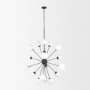 70458 - Barbara Matte Black Metal w/ Frosted Glass Globes 18-Light Chandelier